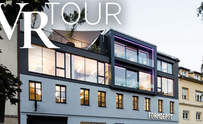 vr tour formdepot - fassade des formdepots in der abelegasse